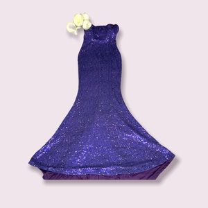 Fashionnova Purple Mermaid Gown with long train